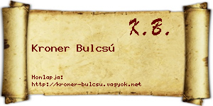 Kroner Bulcsú névjegykártya